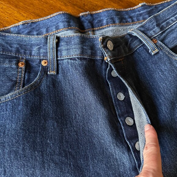 Vintage Mens Levis 501 Original Straight Leg Button Fly Denim Jeans 38x32 - Picture 2 of 8